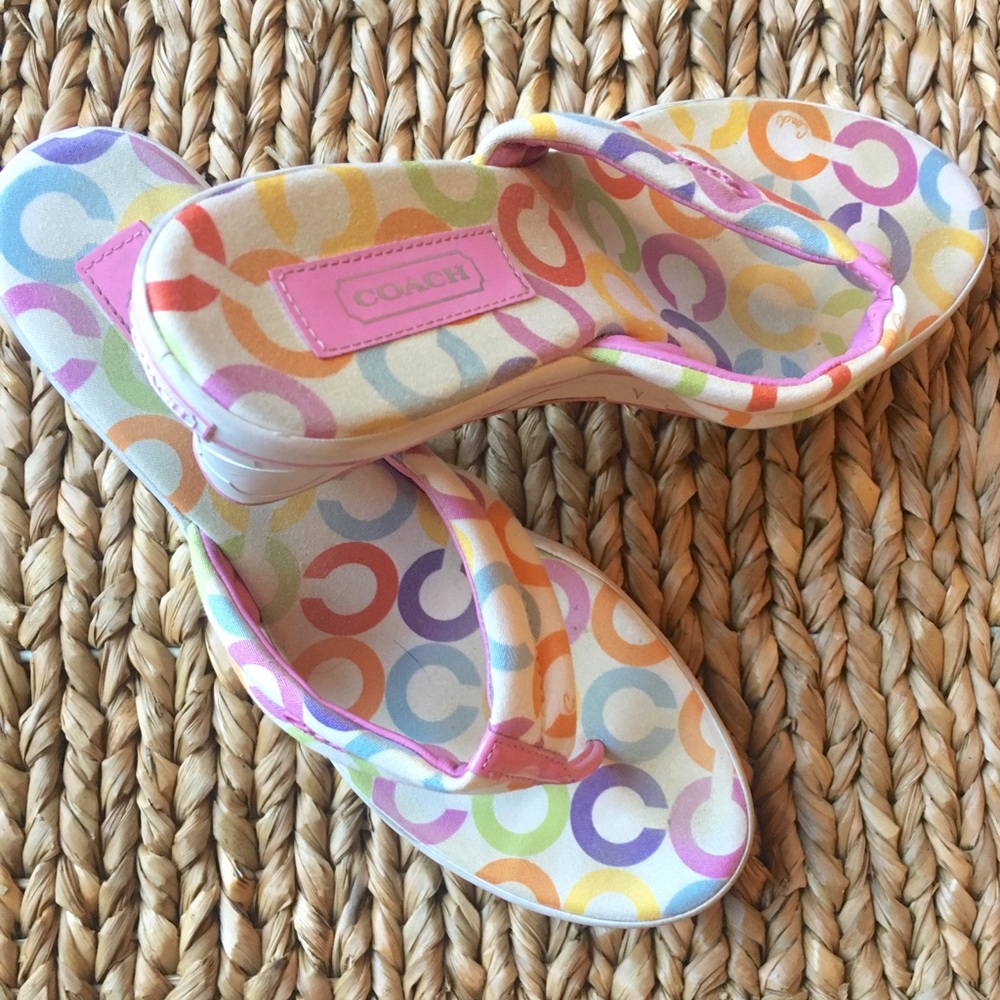 Coach "Dalores" thong wedge sandals size 9