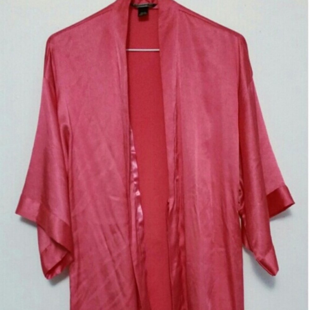 Victoria's Secret Hot Pink Silk Robe/Kimono