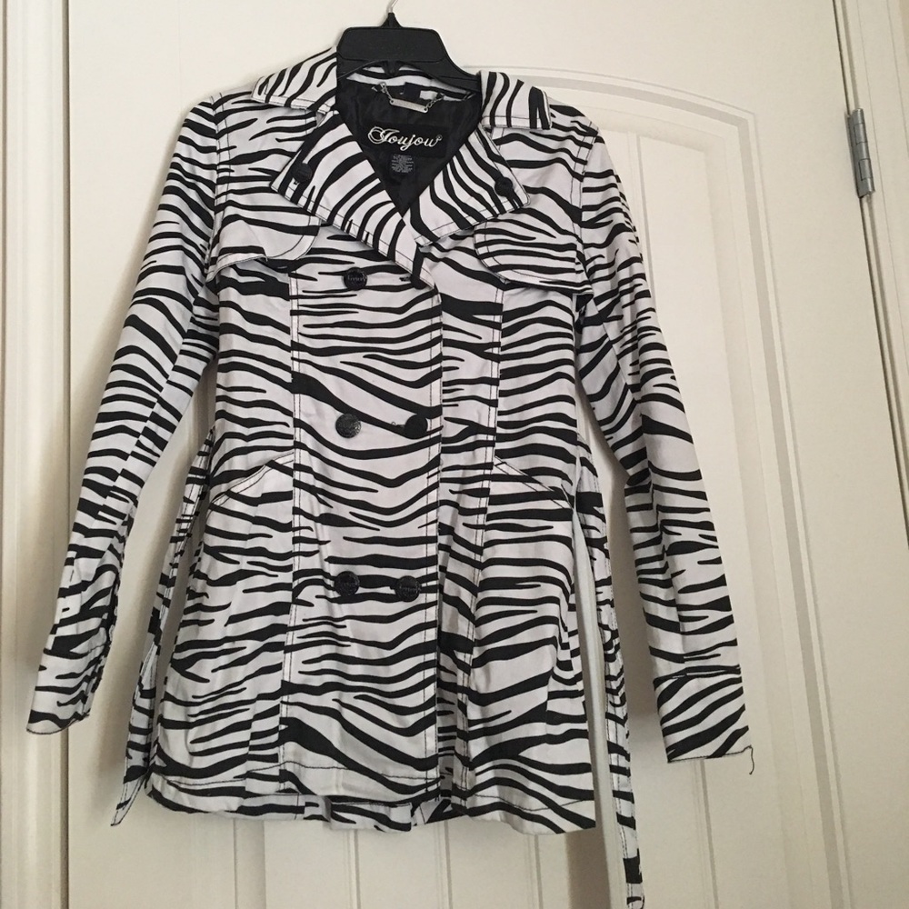 Girls Zebra Trench Coat