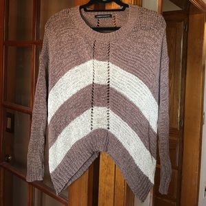 Foreign Exchange brown & cream striped sweater