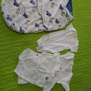 Swaddler, NB onesie, 2 up to 10# onesies