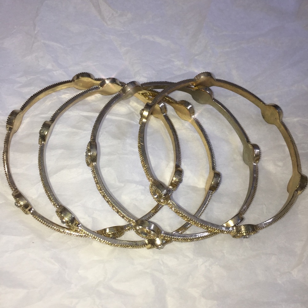 Gold Rhinestone Bangles Set BUNDLE! - Picture 7 of 8