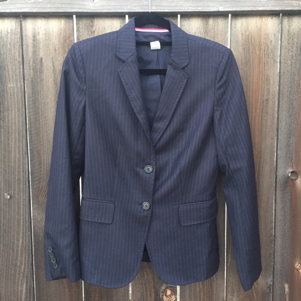 J. CREW PINSTRIPE BLAZER SZ 4