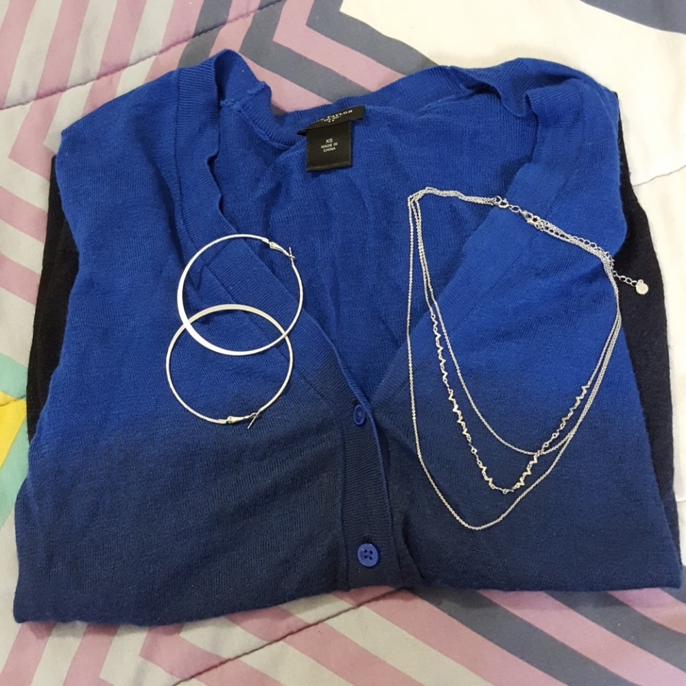 Ombre Blue to Black Cardigan