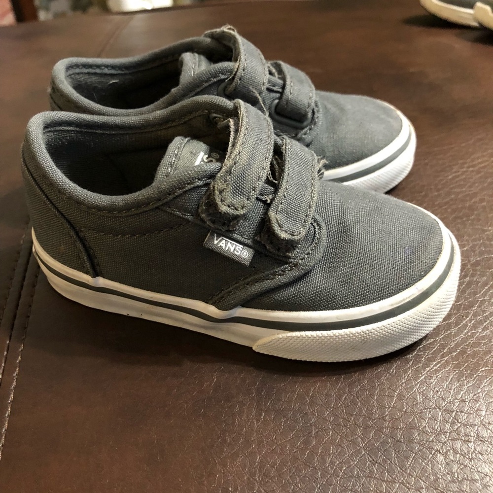 Gray toddler Velcro Vans