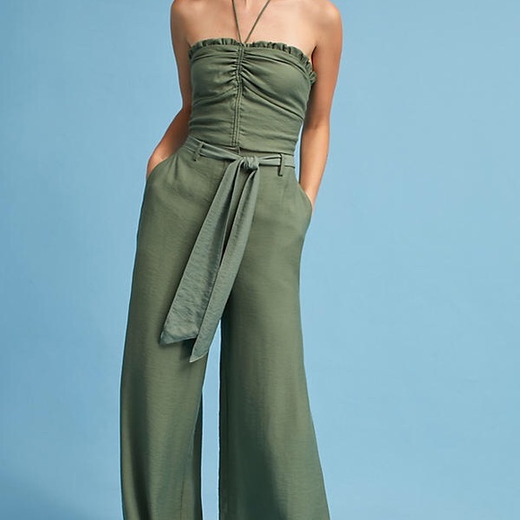 NWT Anthropologie Maeve Ruffle Halter Top Green - Picture 5 of 6