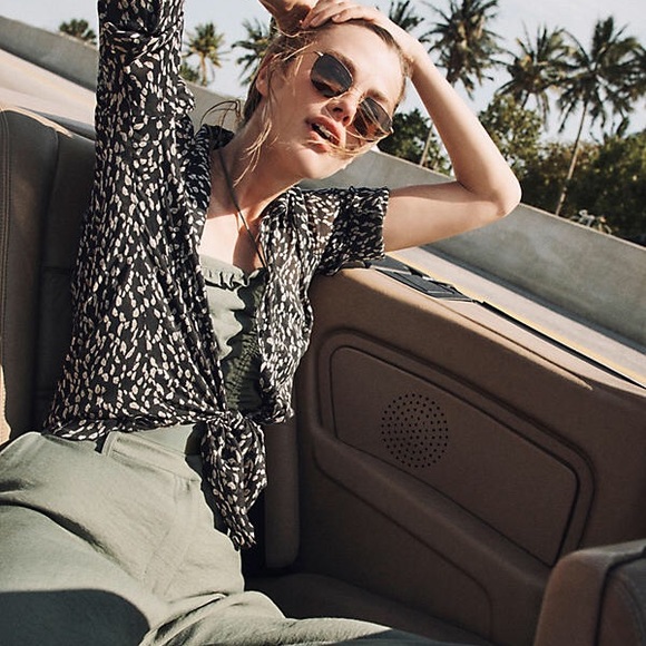 NWT Anthropologie Maeve Ruffle Halter Top Green - Picture 6 of 6