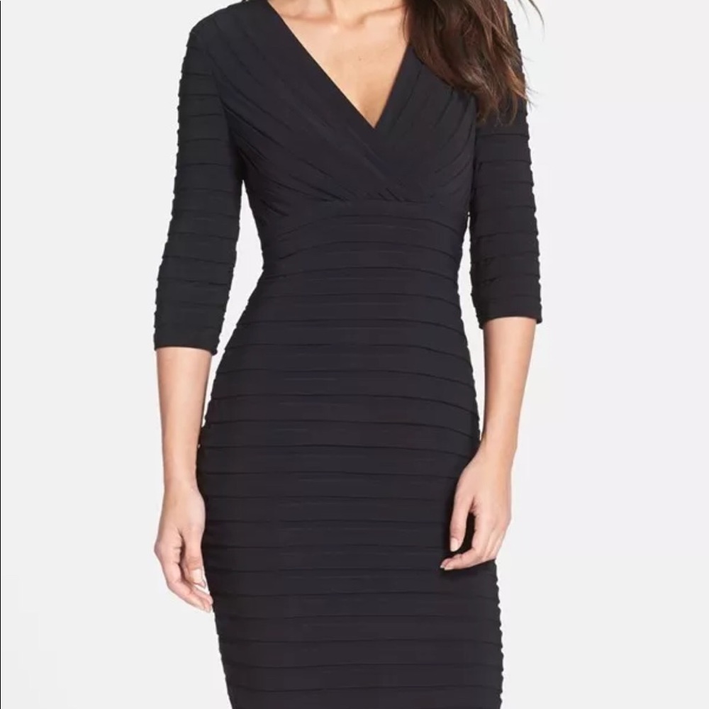 Adrianna Papell Pleated Jersey Sheath Dress