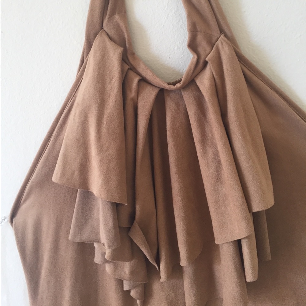 💃🏾🙈Halter Style Suede Backless Dress🙈💃🏾