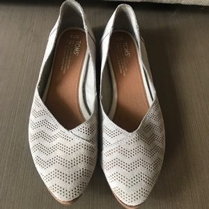 Toms suede Jutti Flats light grey 7.5