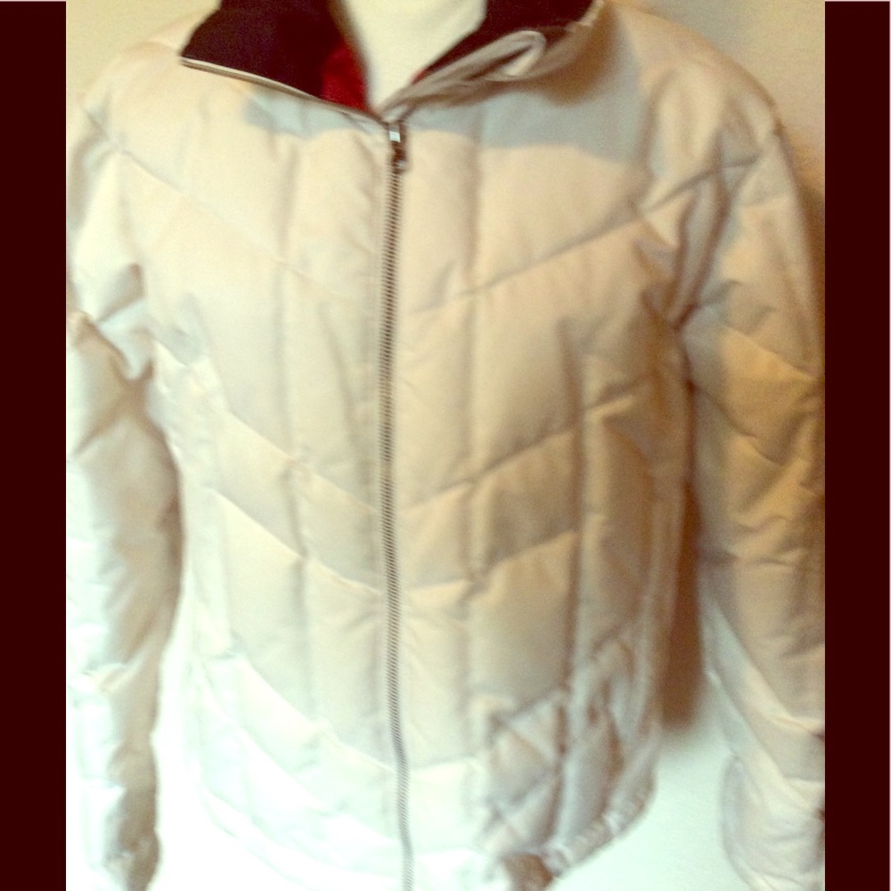 Columbia Women's XL Jacket White Puffer Red Black
