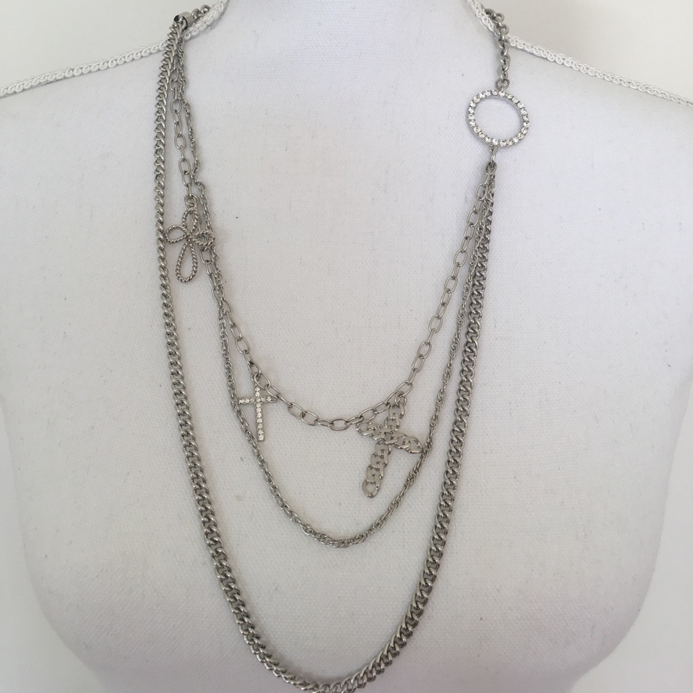 NWT Multi Cross Adjustable Necklace with Earrings