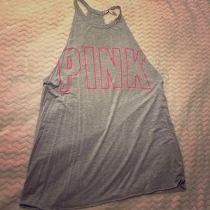 PINK high neck racer back tank.