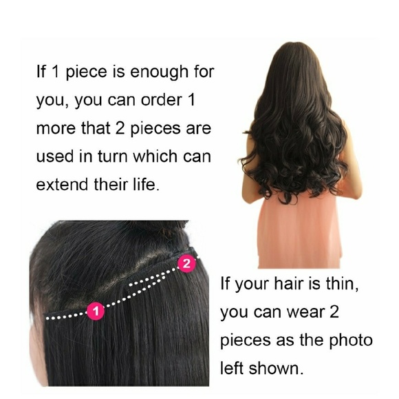 One Piece Clip In Extension-Pick your Color!! main image 4