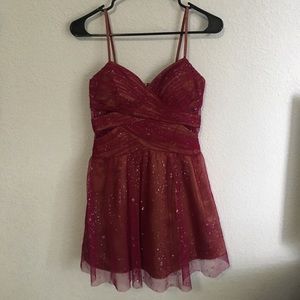 pink/purple sparkles homecoming/prom dress