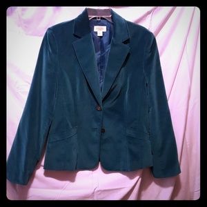 Teal velvet blazer
