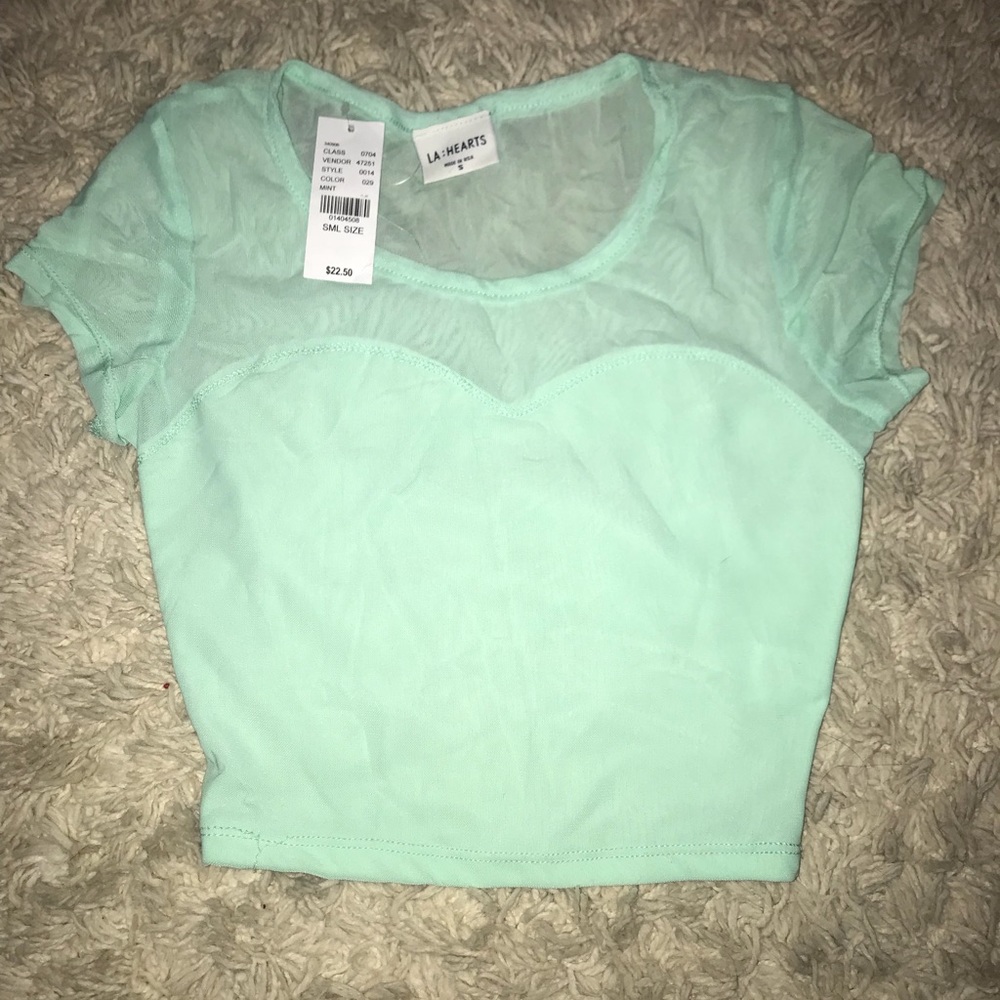 LA Hearts for pacsun mesh sweetheart crop top