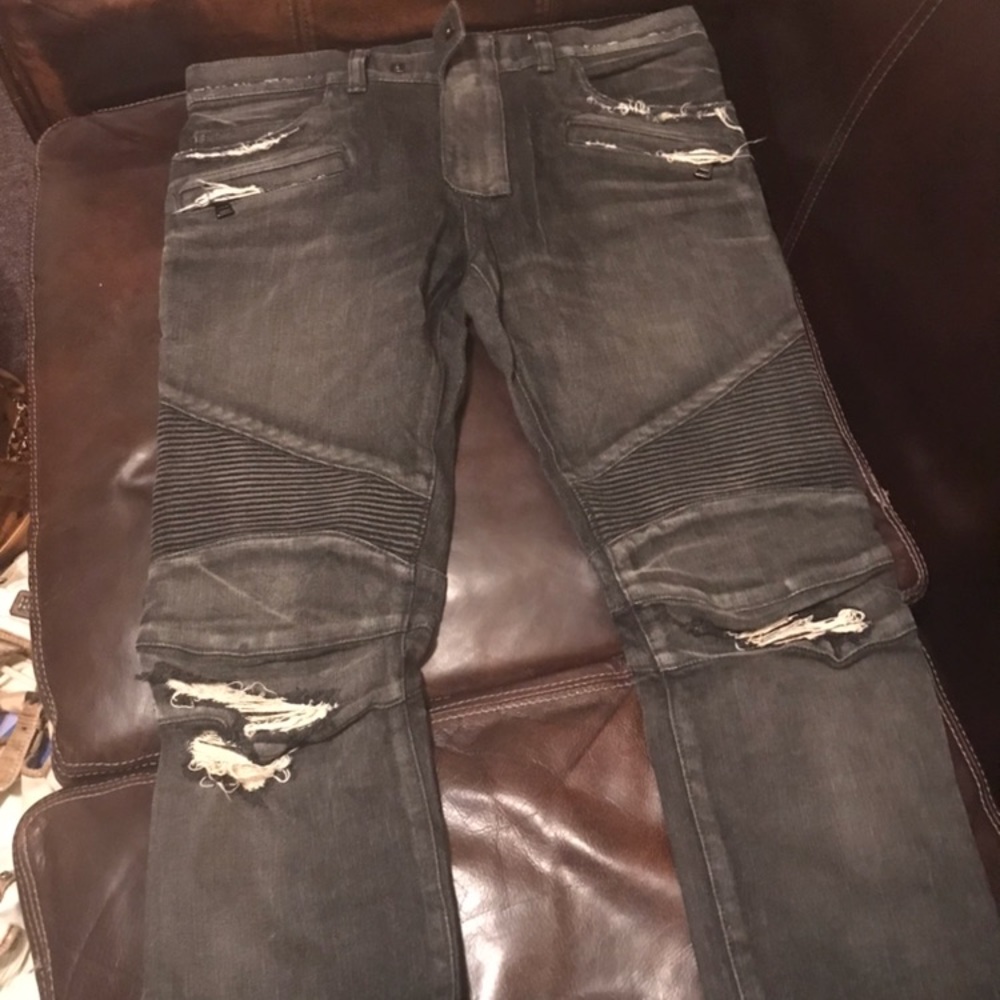 Authentic Black/Grey Balmain Jean a-boogie wore