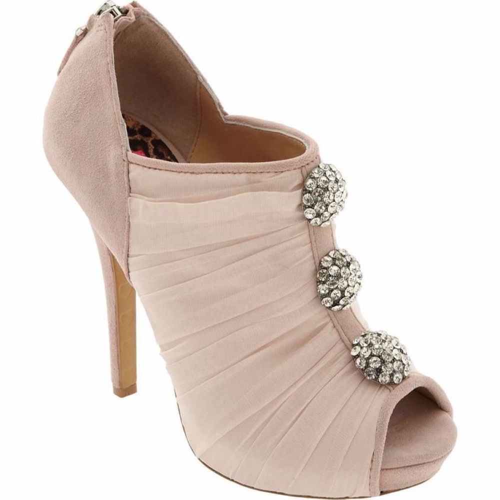 Betsey Johnson Walford Rhinestone Suede Pumps 7.5M