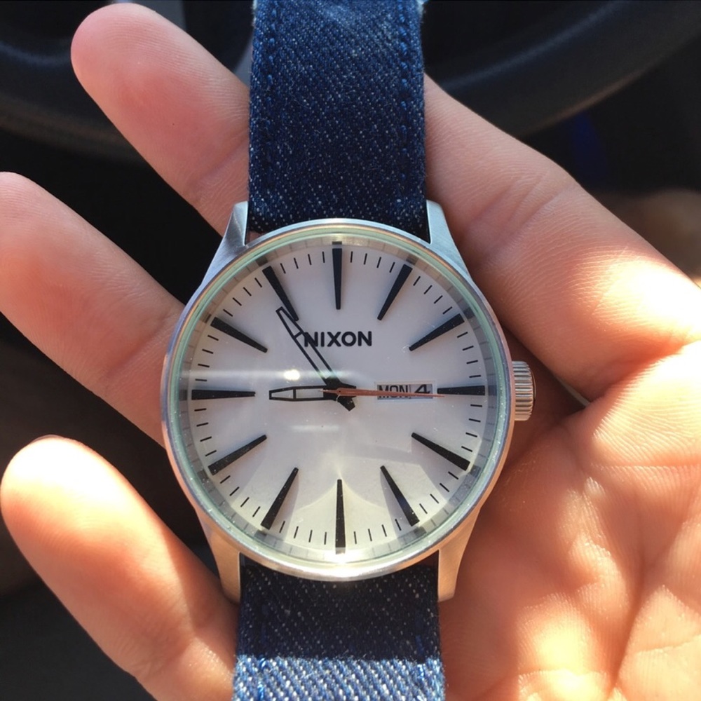 Nixon Sentry with denim strap