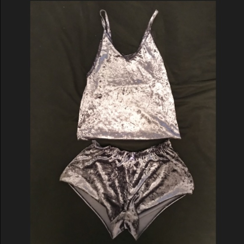 It’s Just A Kiss Brand Purple Velvet Pajama Set