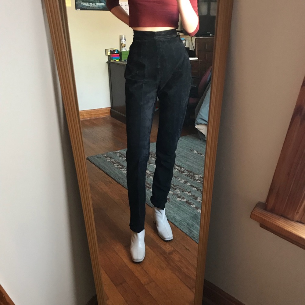🚫SOLD🚫 Vintage GENUINE LEATHER black pants!!