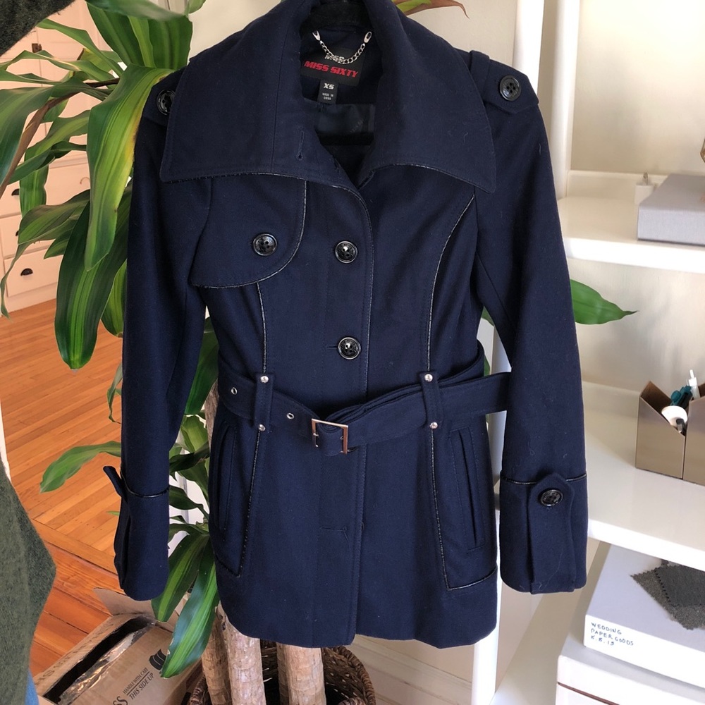 Miss sixty wool winter 3/4 belted coat