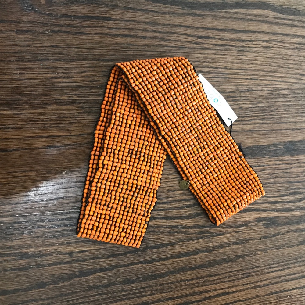 Orange beaded belt