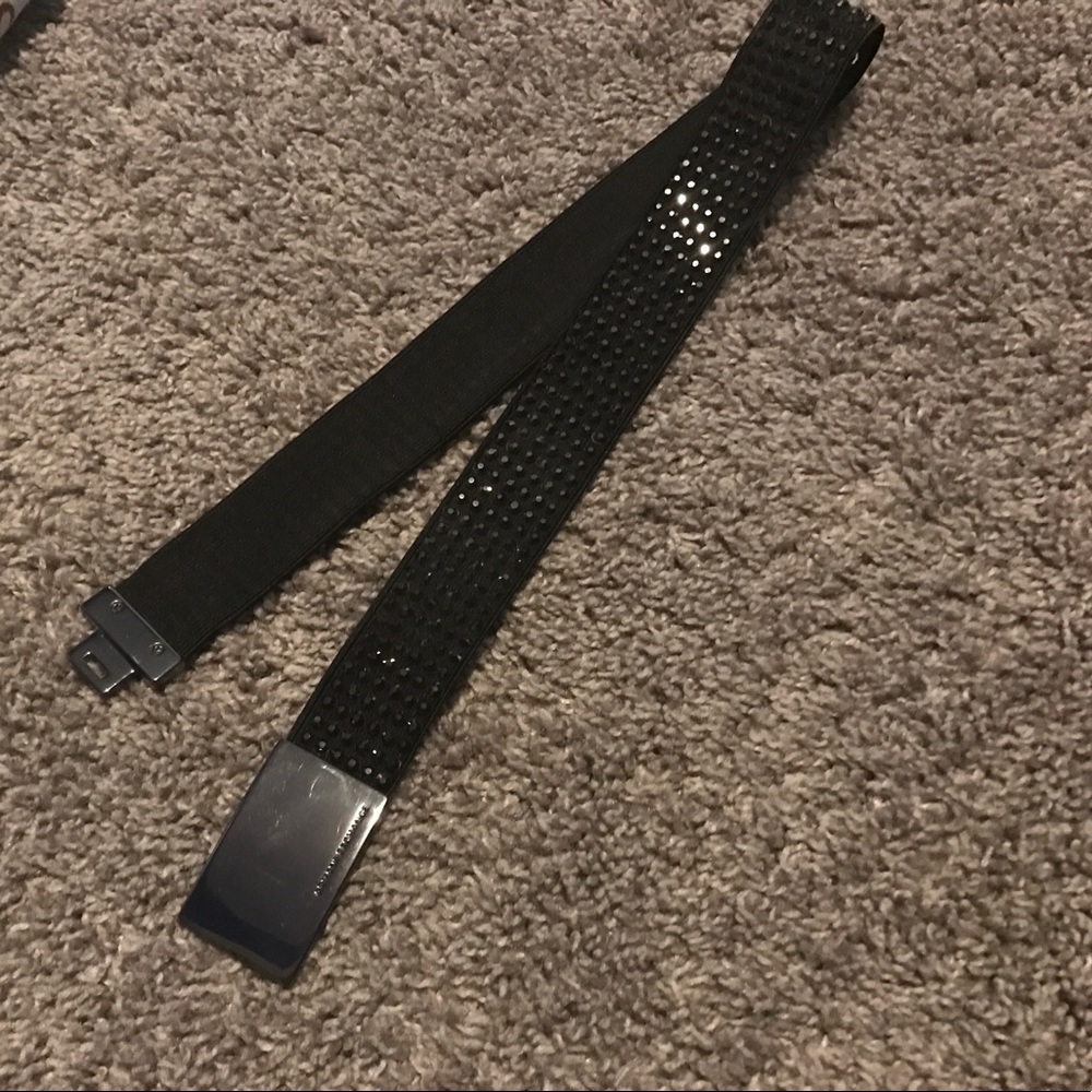 Armani Exhange Black Studded High Waisted Belt.