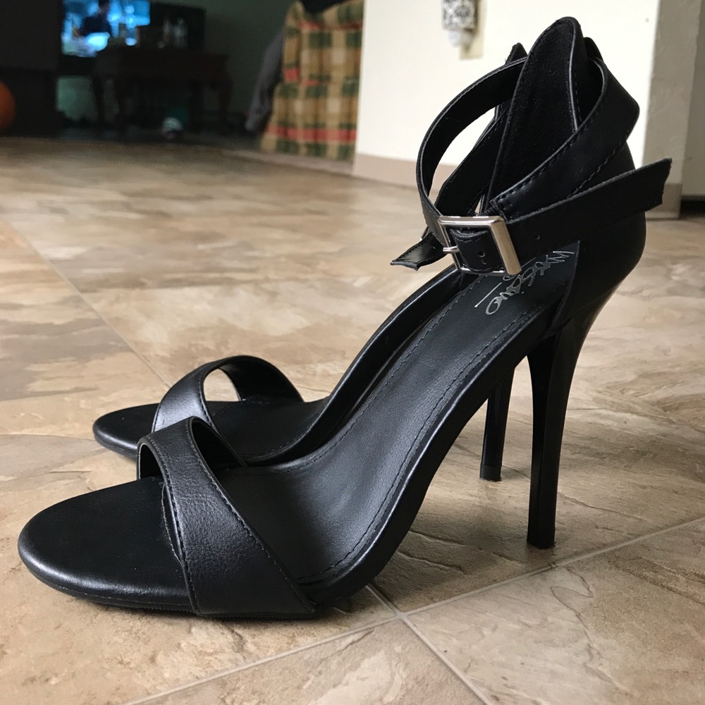 Black Ankle Strap Heels