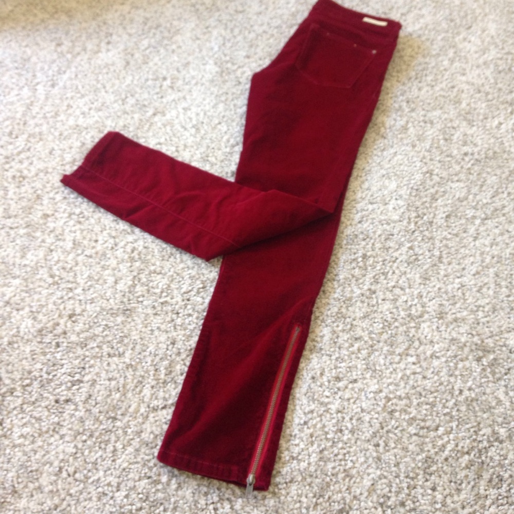 Pilcro Anthropologie burgundy corduroy pants
