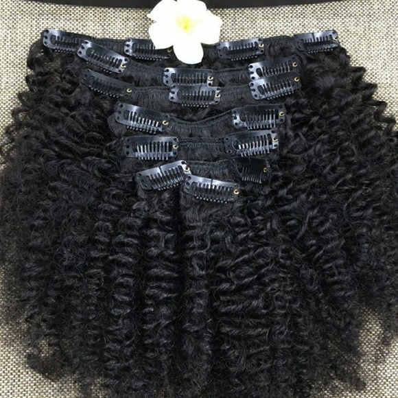 Afro Curly 14 inch Full Head Clip in Extension main image 4