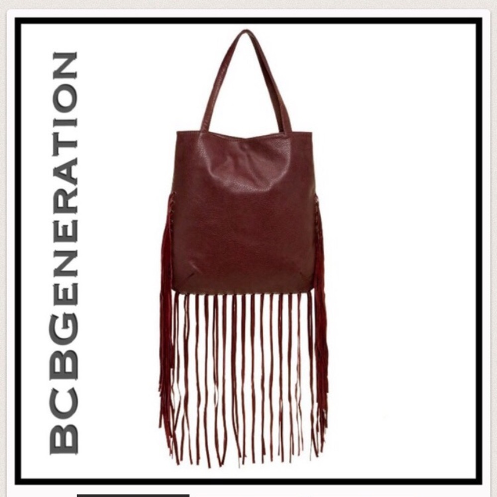 BCBGeneration Large Shoulder Bag with Fringe