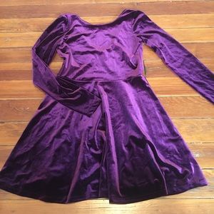 Burgundy Velvet Dress long sleeve low back