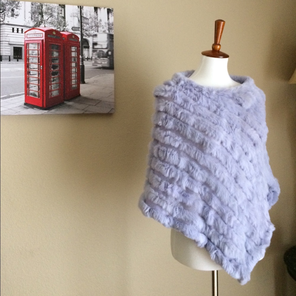 100% Rabbit fur poncho Super Soft! REDfish designs