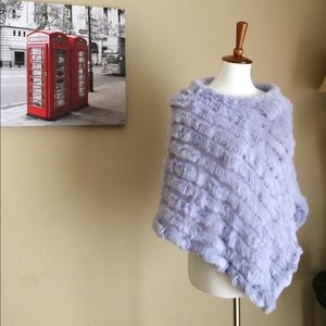 100% Rabbit fur poncho Super Soft! REDfish designs