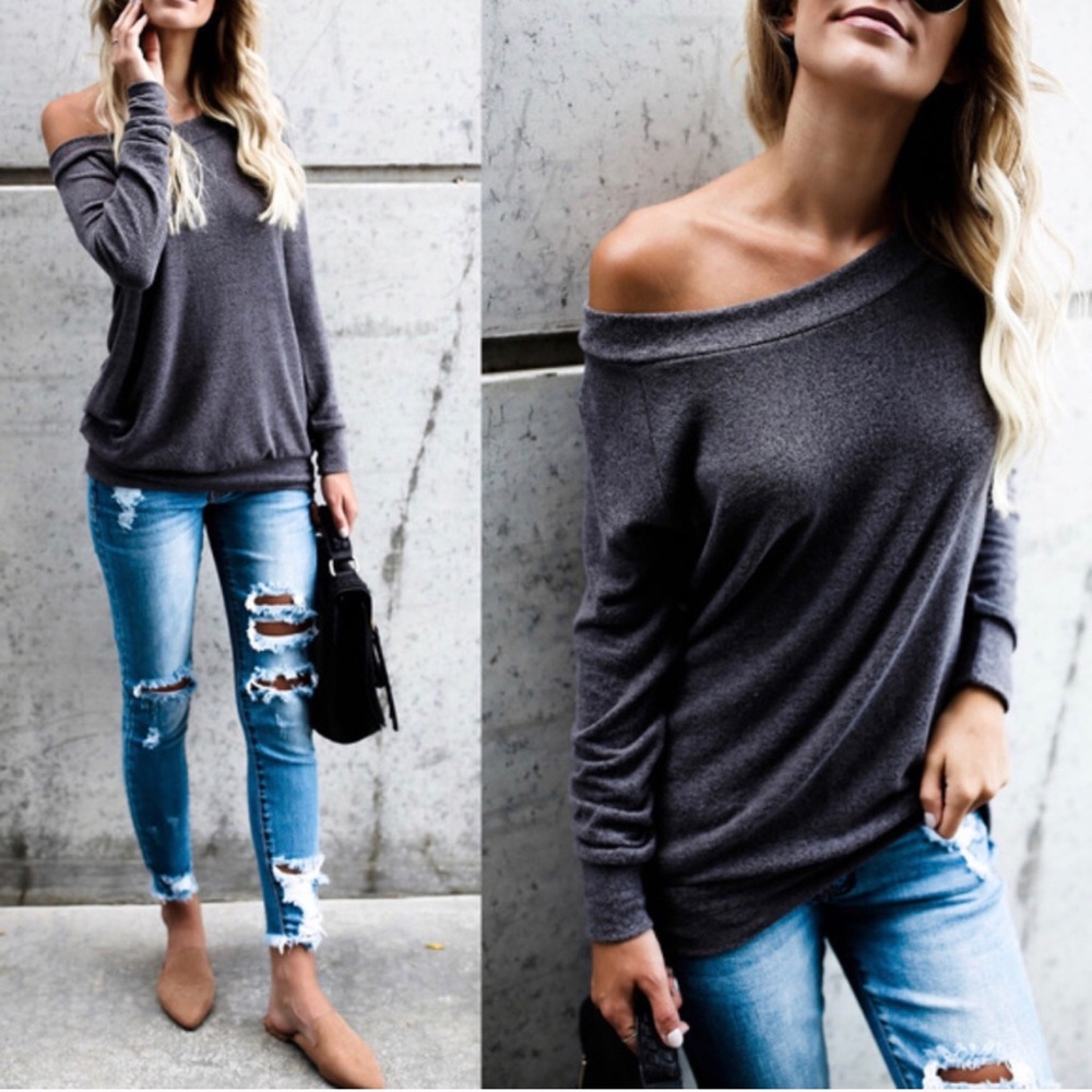 NEW🔹Soft Charcoal Tunic Sweater - Picture 1 of 1