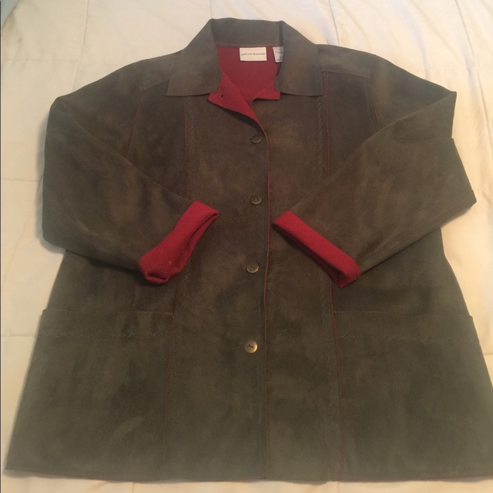 Olive green microfiber jacket