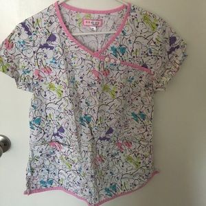 Cute Koi Paint Bunnies scrub top