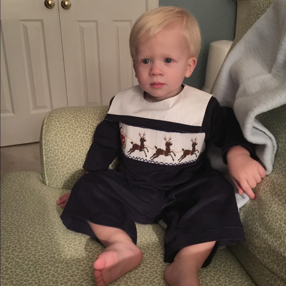 Navy Blue corduroy romper