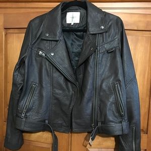 Selected Femme Dark brown leather jacket