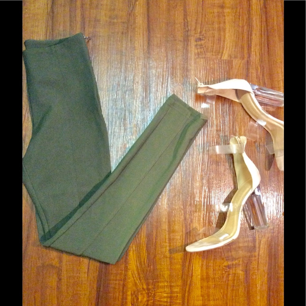 Olive green dress leggings