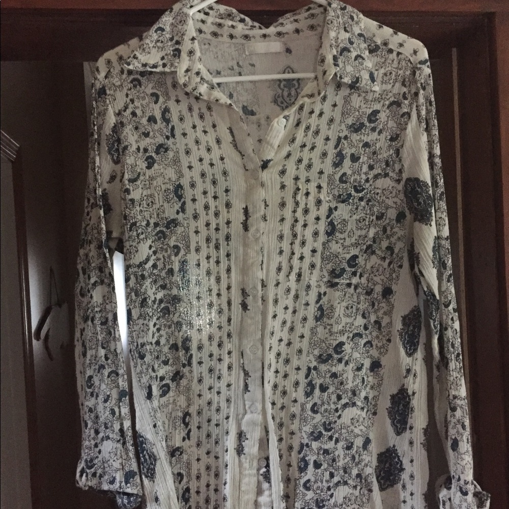 M. Fredric Long Sleeve Pattern Button Down Shirt