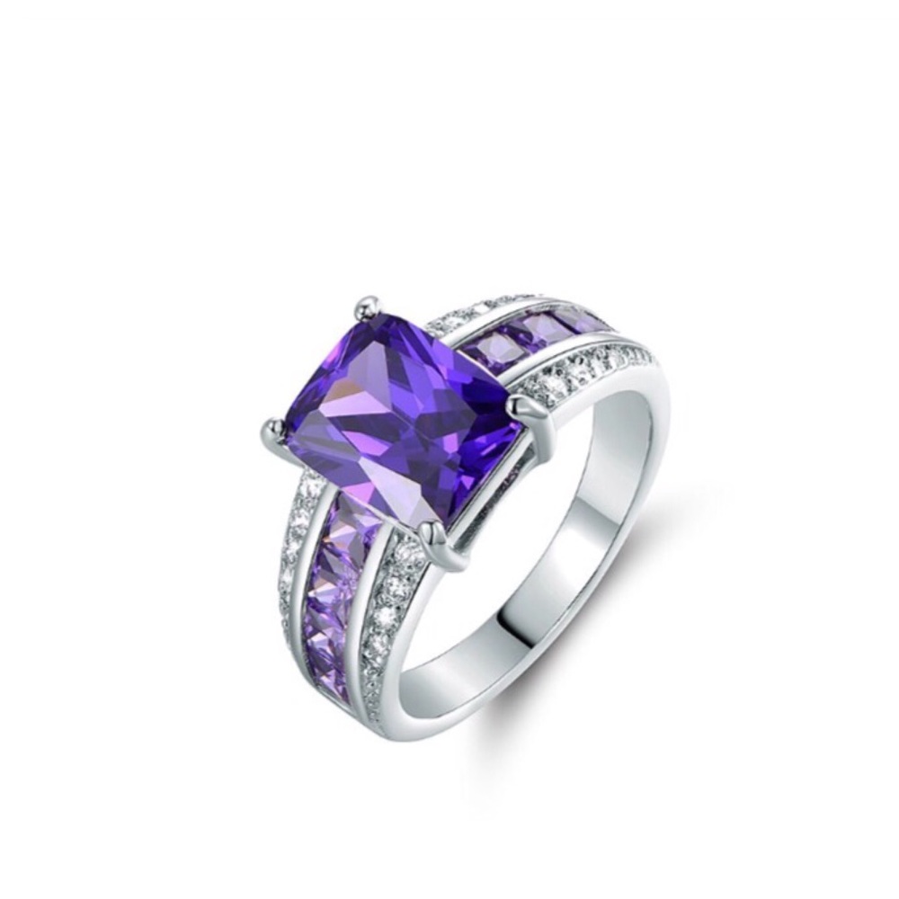 Cubic Zirconia Radiant Cut Ring