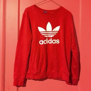 Red Adidas Crew Neck Sweatshirt