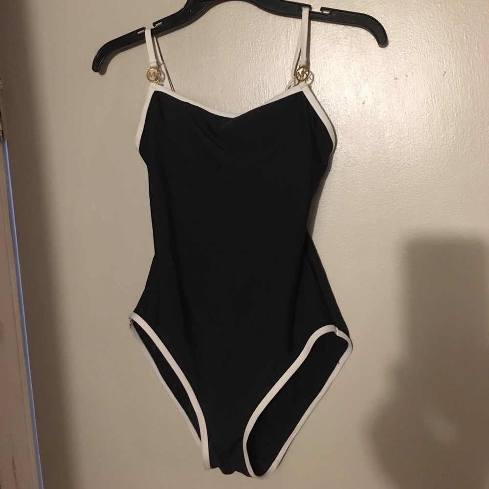 Black Michael Kors one piece bathing suite size 8