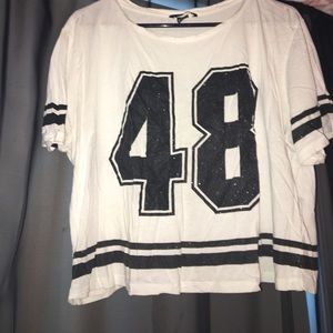 cropped top varisty tee shirt