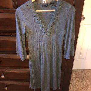 Gray dress with tie back