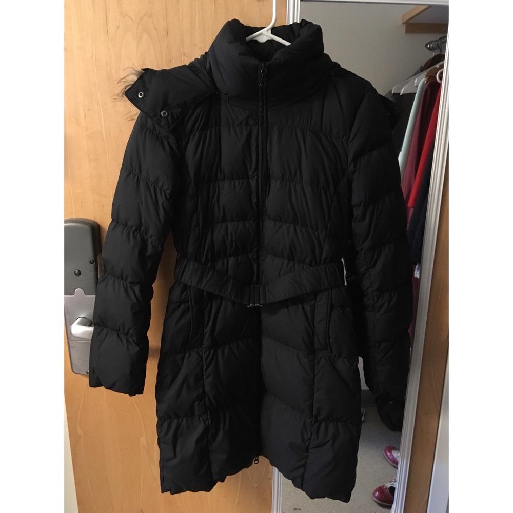 Uniqlo belted long putter parka