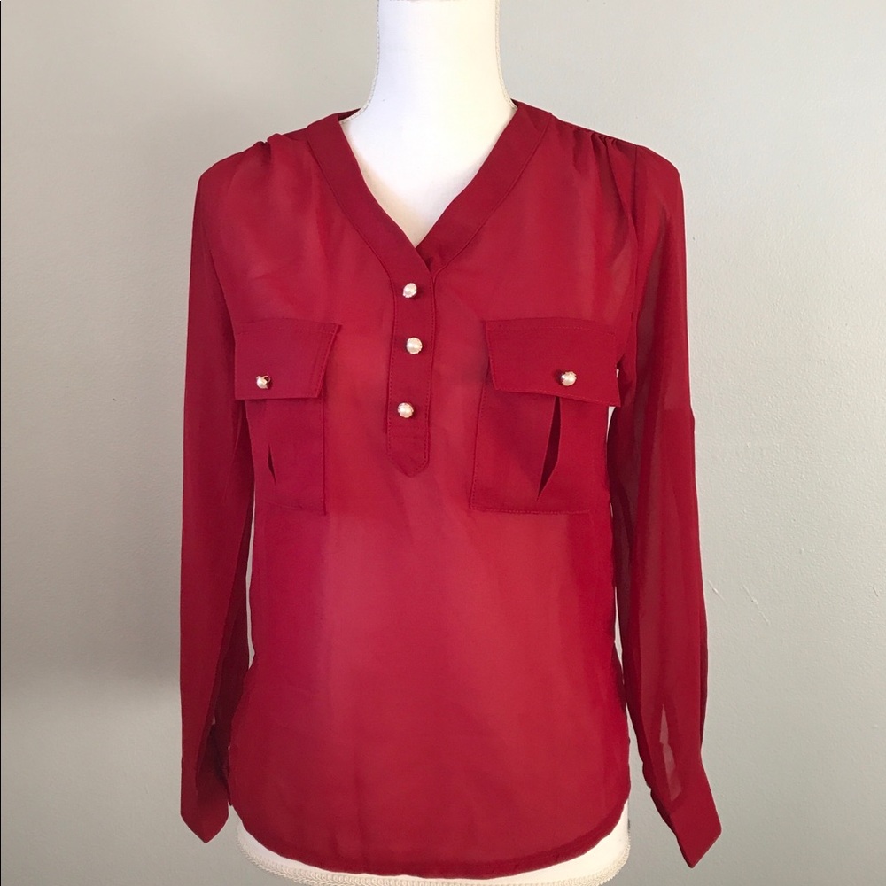Yeokou Red Blouse